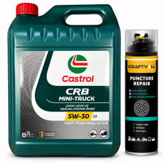 CASTROL CRB MINI TRUCK C2 5W-30 7 Litre + Lastik Tamir Kiti 400 ml