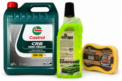 CASTROL CRB MINI TRUCK C2 5W-30 7 Litre + Oto Şampuan 1000 ml + Yıkama Süngeri