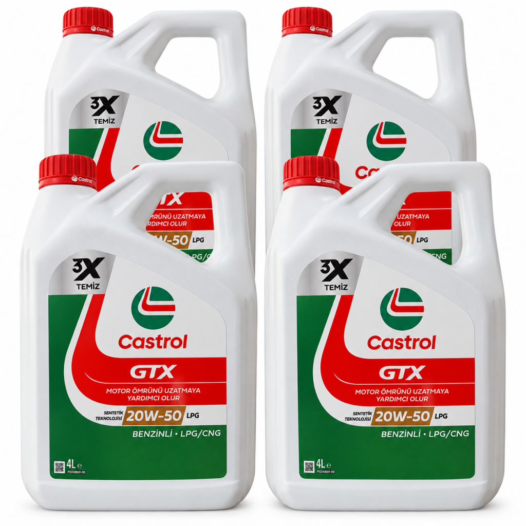 CASTROL GTX MOTOR YAĞI 20W-50 LPG 4 X 4 Litre