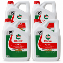 CASTROL GTX MOTOR YAĞI 20W-50 LPG 4 X 4 Litre