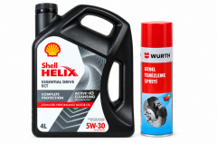 SHELL HELİX ESSENTIAL DRIVE ECT DPF 5W-30 4 Litre + Würth Balata Spreyi 500 ml