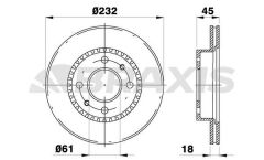 Braxis ON FREN AYNASI HAVALI NISSAN ALMERA H.B 95-00 (232X4) N15 KASA