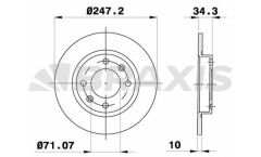 Braxis ARKA FREN DISK AYNASI P405 1.6 1.9 1.8T (89 92) P405 II 1.8 2.0 2.0 16V (92 95) / (247x10x9)