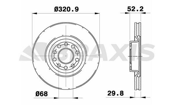 Braxis ON FREN DISK AYNASI HAVALI A6 AVANT 1.8T / 2.4T / 2.5TDI / 2.7T / 2.8 QUATRO